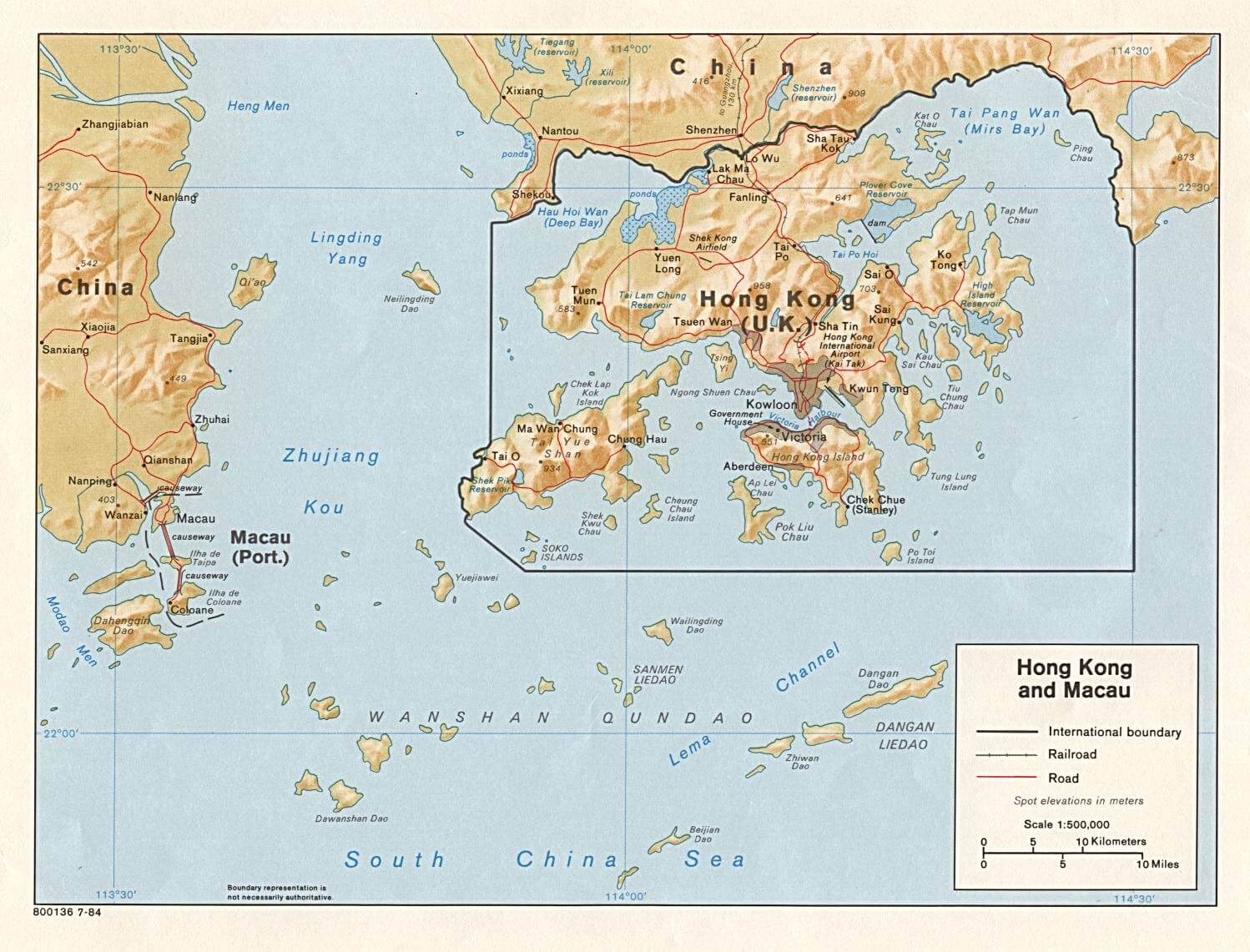 Macau Physical Map